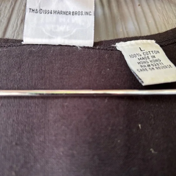 Vintage Looney Tunes Tank Top Cotton Size Large Embroidered Graphic Taz Devil - Picture 6 of 7